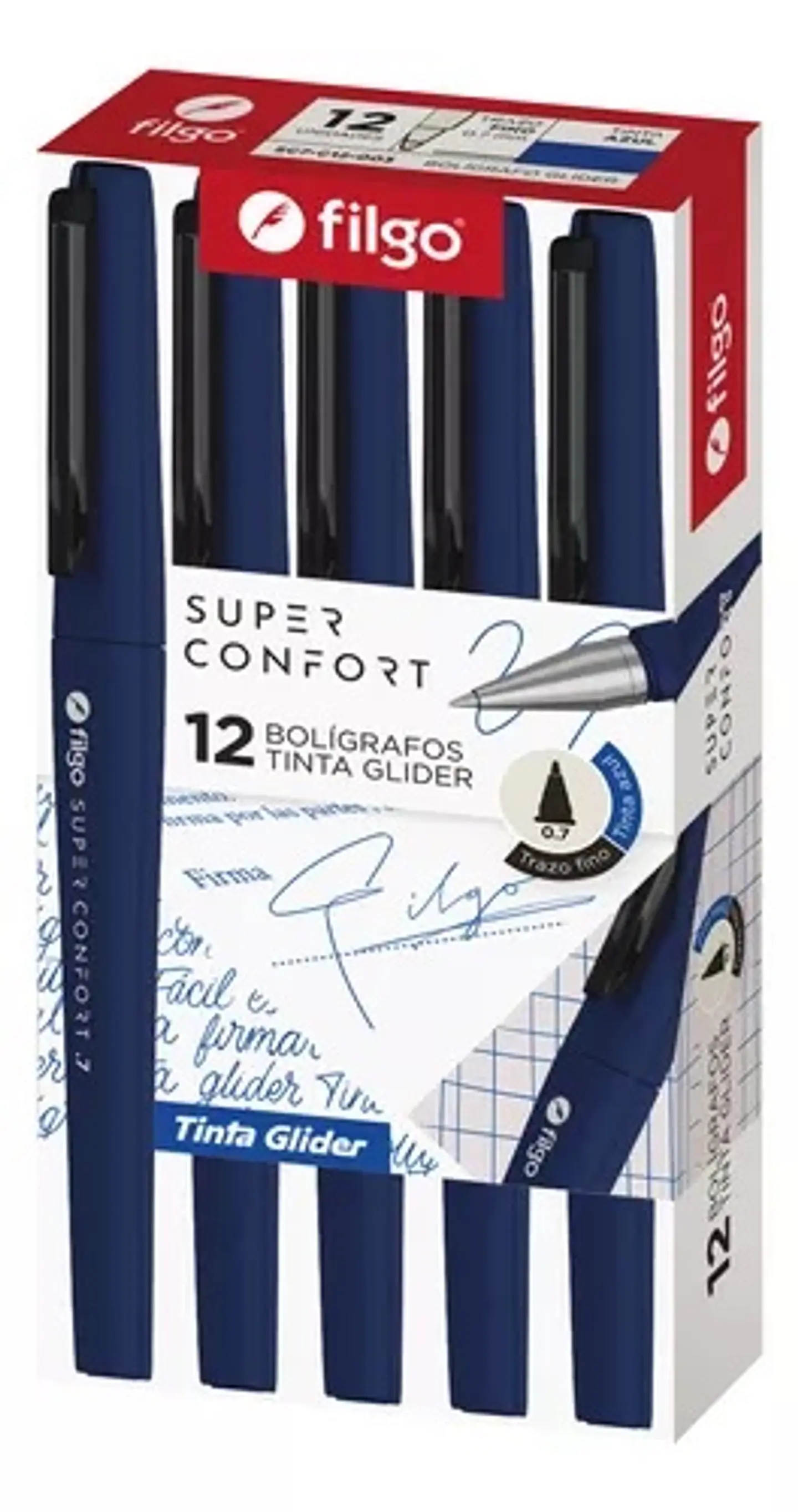 Boligrafo Filgo Super Confort Trazo Fino X12 (Ver Opciones) 1