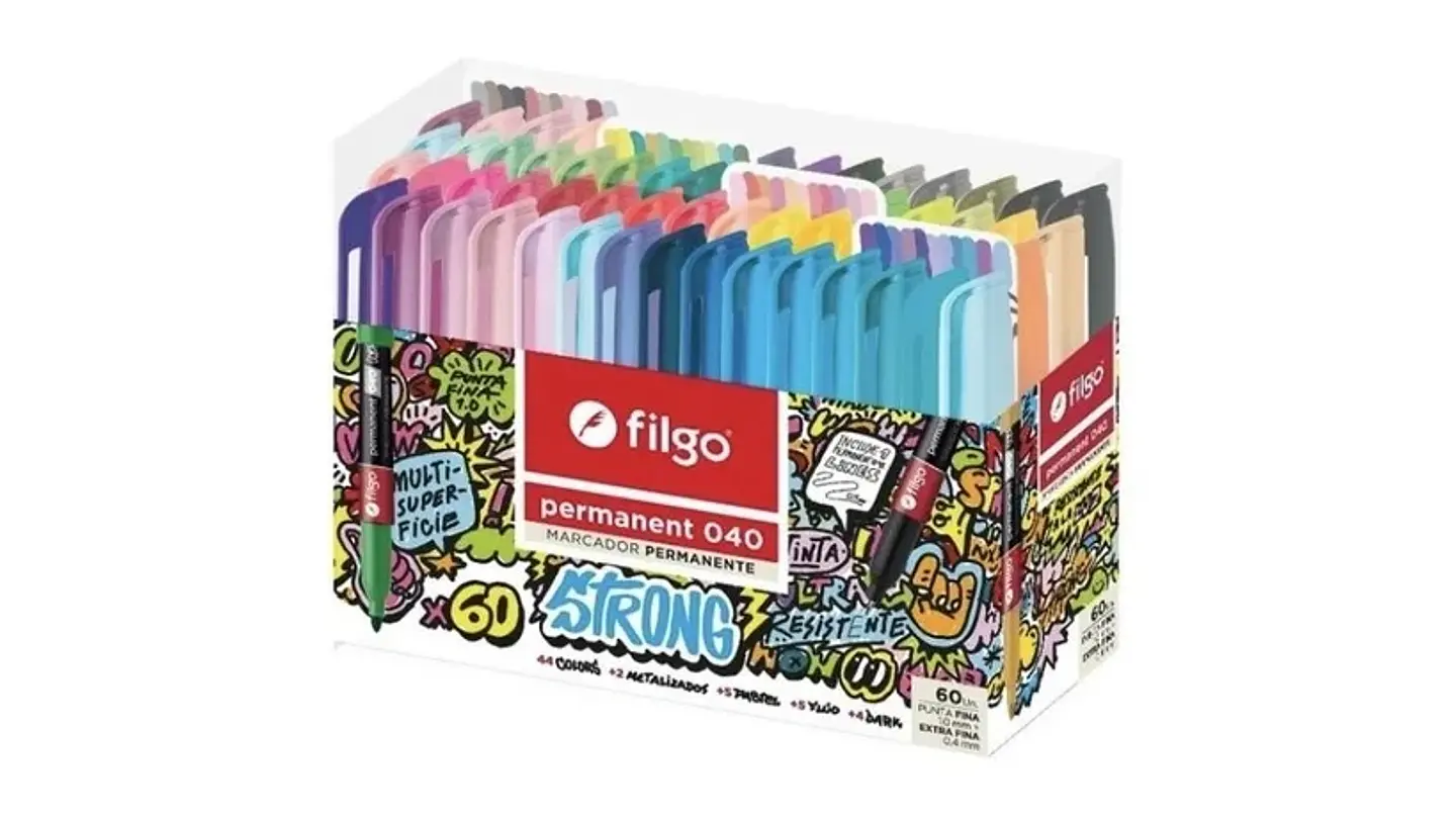 Marcador Filgo 040 Estuche X60u. Strong Surtidos 1