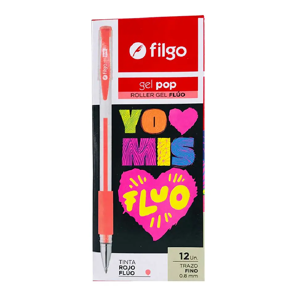 Boligrafo Filgo Roller Gel Pop Fluo V/colores X12u. 1