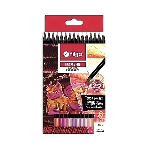 Lapices Filgo Black&white Tonos Sunset Supersoft