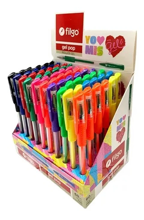 Boligrafo Filgo Roller Gel Pop Glitter Display X60u.