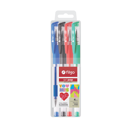 Boligrafo Filgo Roller Gel Pop Estuche X4u. 1