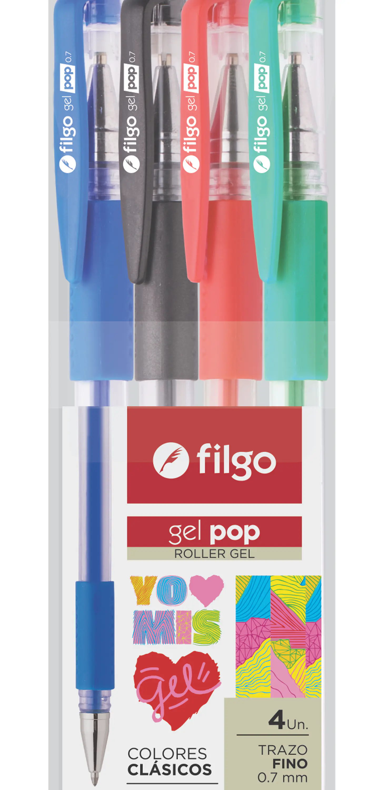 Boligrafo Filgo Roller Gel Pop Estuche X4u. 1