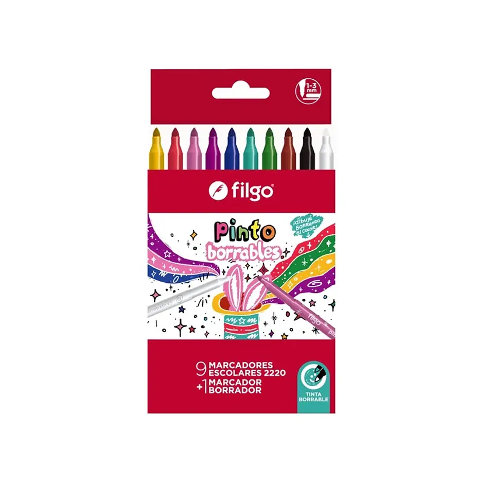 Marcador Filgo Pinto Estuche X10u. Borrable 1
