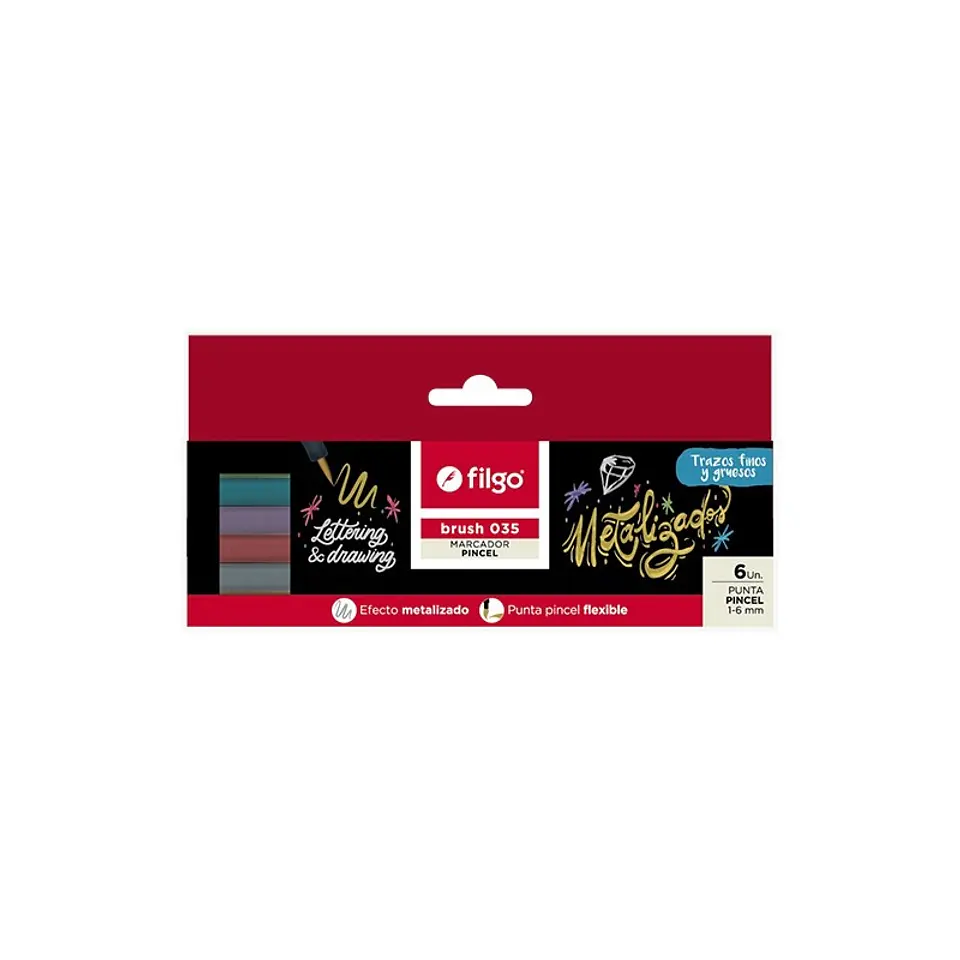 Marcador Filgo Brush 035 X 6 Metalizado 1