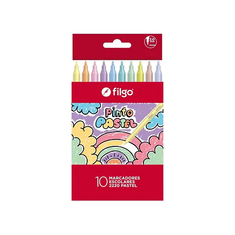 Marcador Filgo Pinto Estuche X10u. Pastel