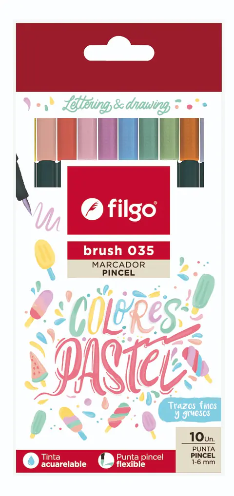 Marcador Filgo Brush 035 X 10 Pastel