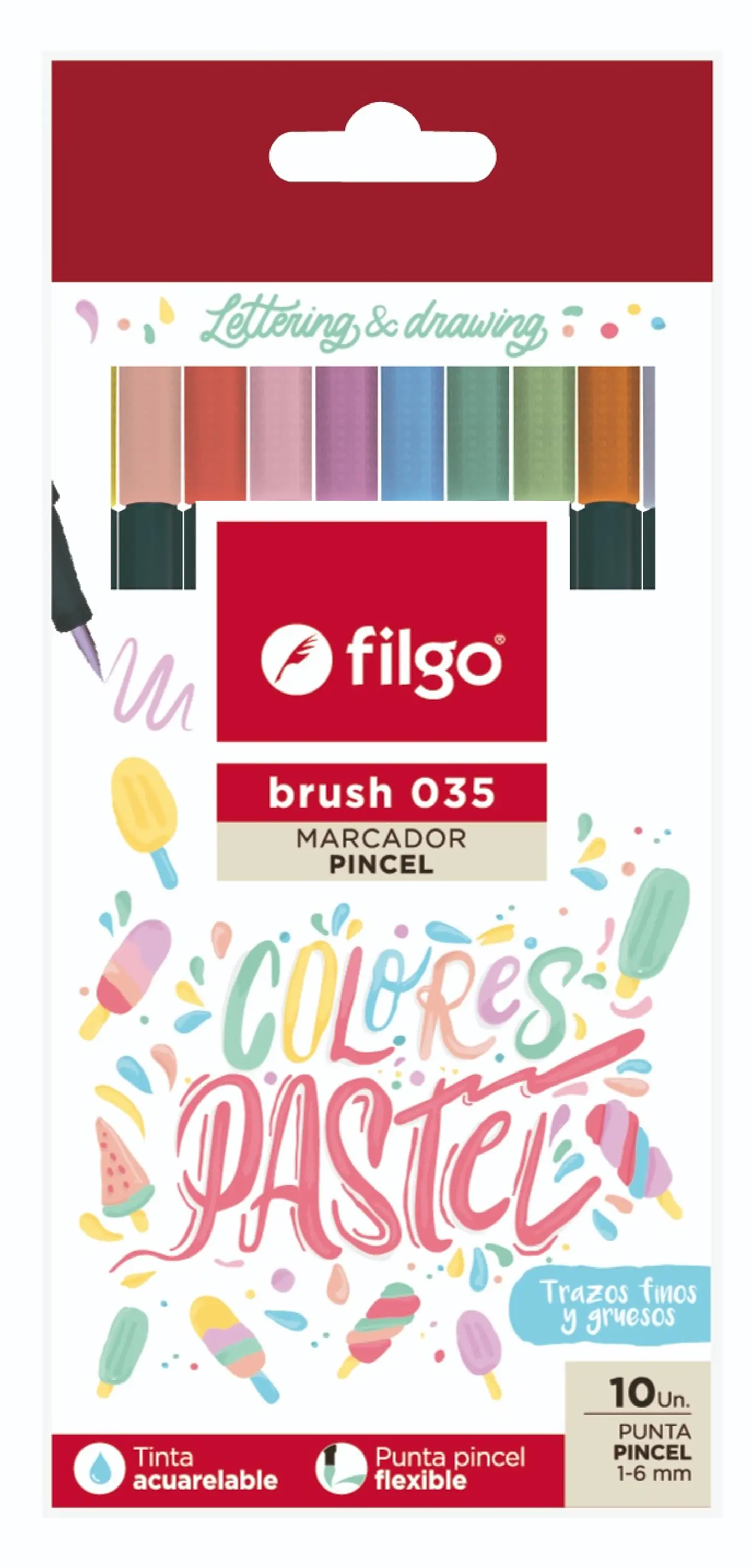 Marcador Filgo Brush 035 X 10 Pastel 1