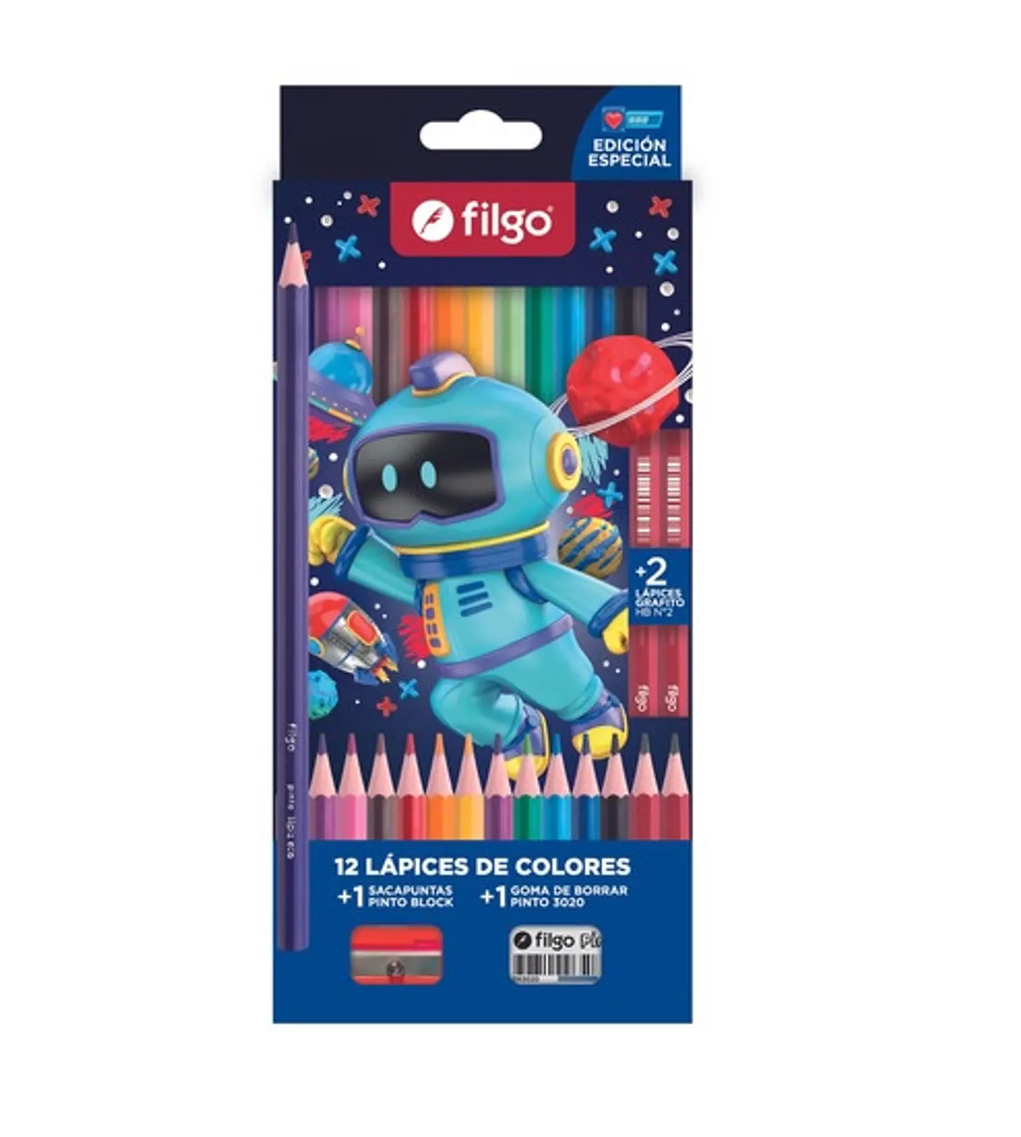 Lapices De Colores Filgo Pinto Galaxy X12u + Goma + Lapiz 1