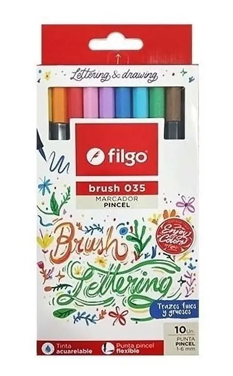 Marcador Filgo Brush 035 X 10 Surtido