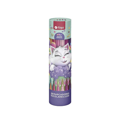 Marcadores Escolares Filgo Pinto Gatito Surtidos X20u