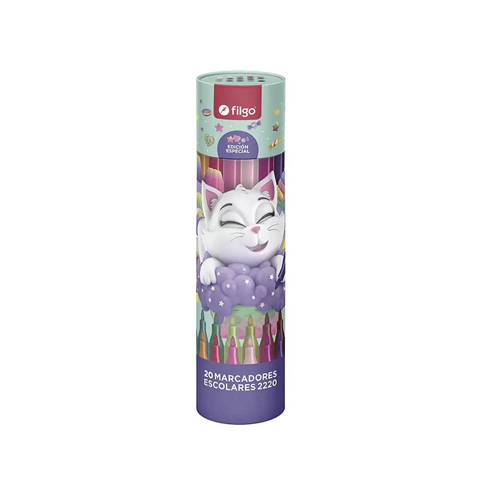 Marcadores Escolares Filgo Pinto Gatito Surtidos X20u 1