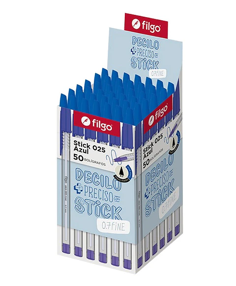 Boligrafo Stick 025 Fine 0 7mm Filgo X50u V/colores