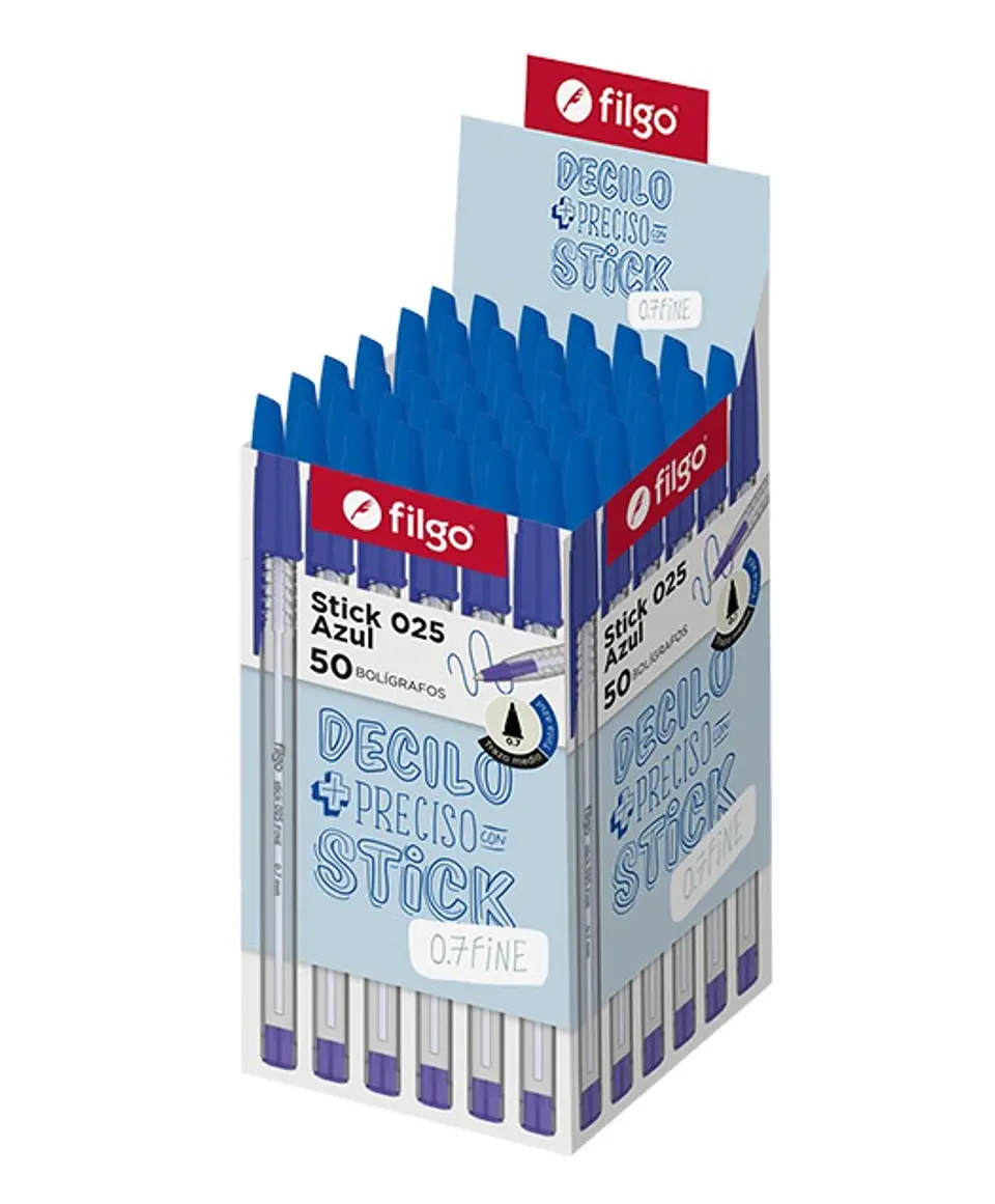 Boligrafo Stick 025 Fine 0 7mm Filgo X50u V/colores 1