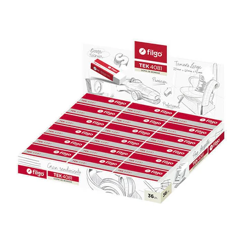 Goma De Borrar Filgo Tek 4081 Large X36u.