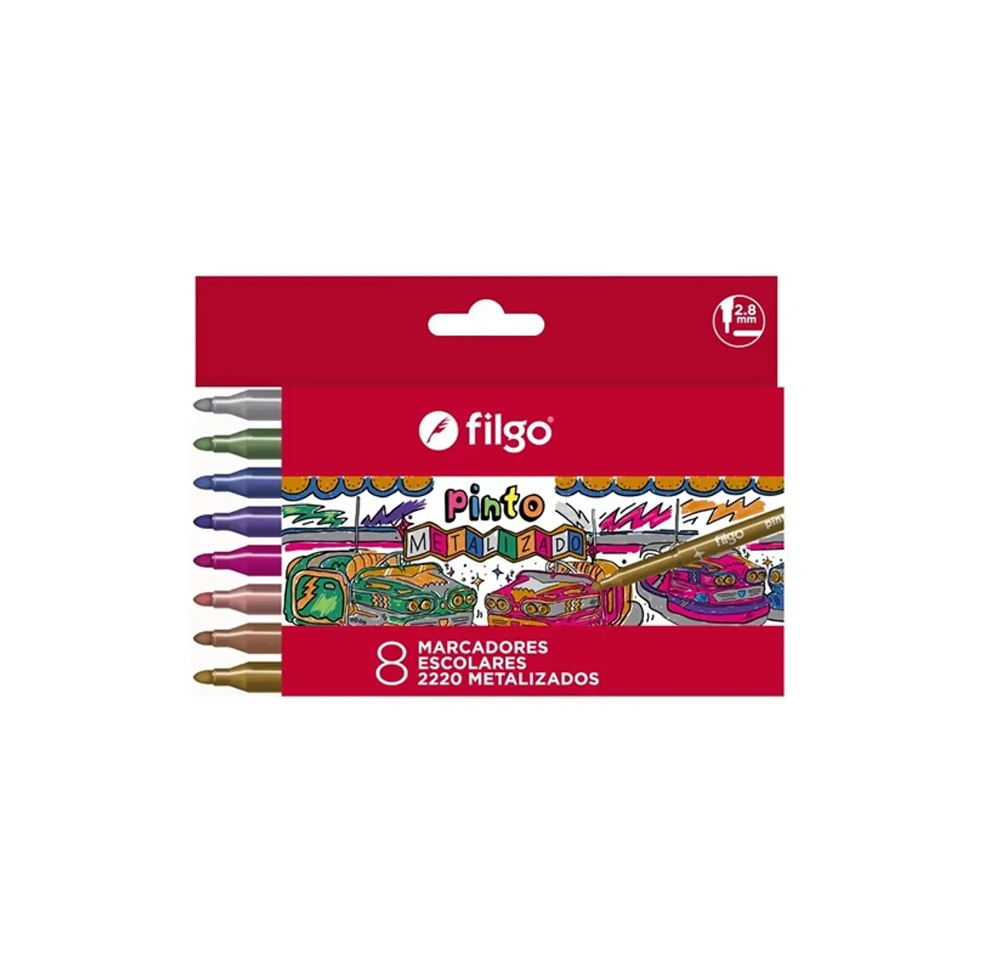 Marcador Filgo Pinto Estuche X8u. Metalizado 1