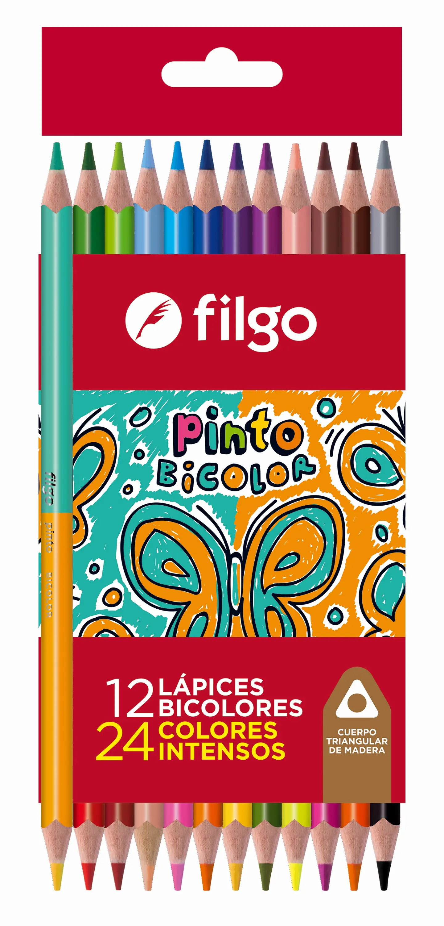 Lapiz Color Filgo Pinto Bicolor X 12u. Largos 1