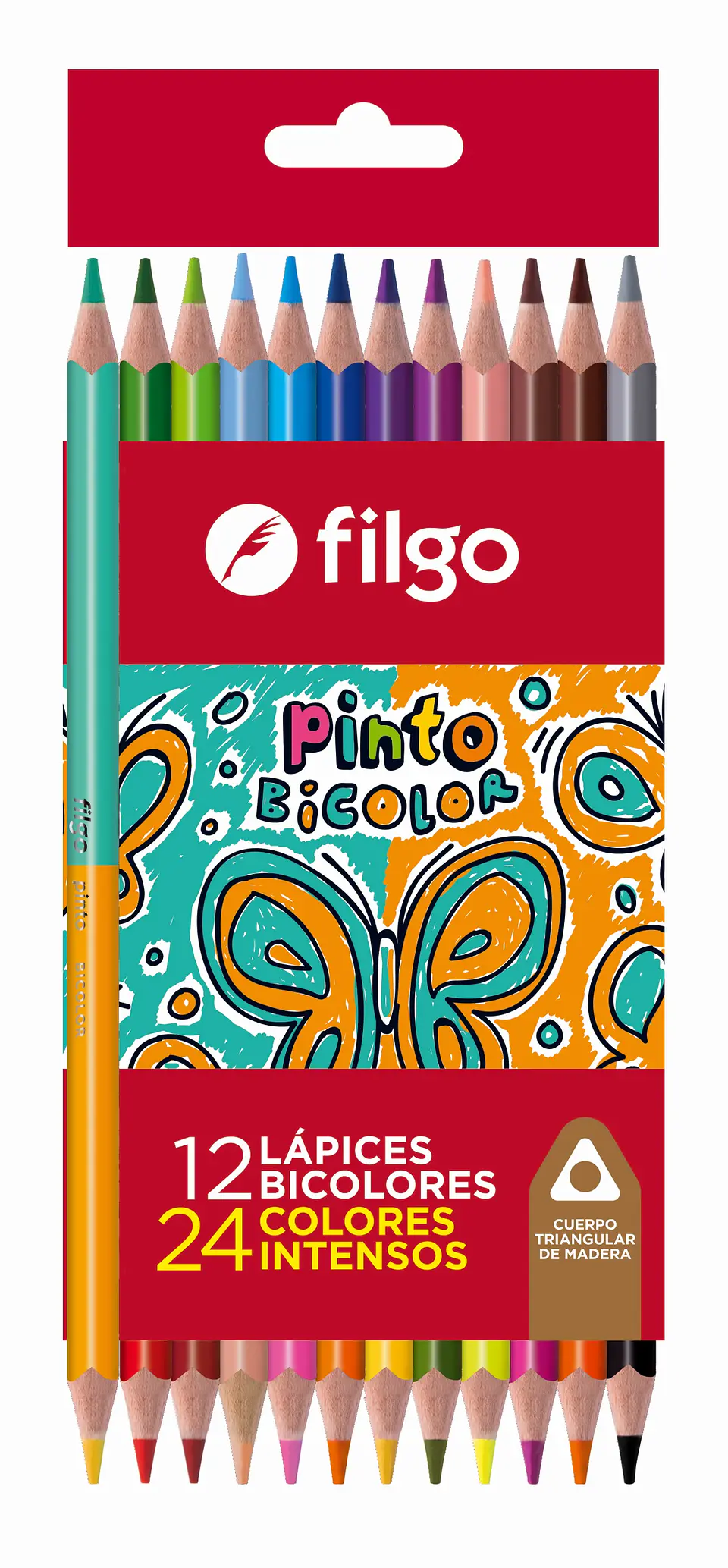 Lapiz Color Filgo Pinto Bicolor X 12u. Largos 1