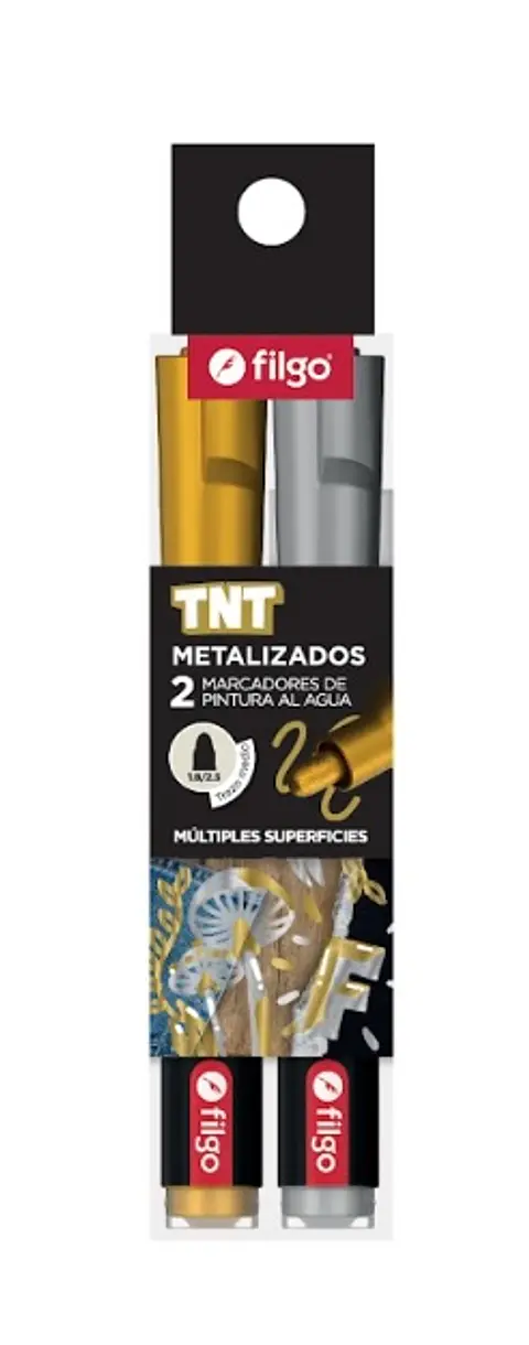 Marcadores Filgo Pintura Al Agua Tnt X2u Metalizados Trazo Medio