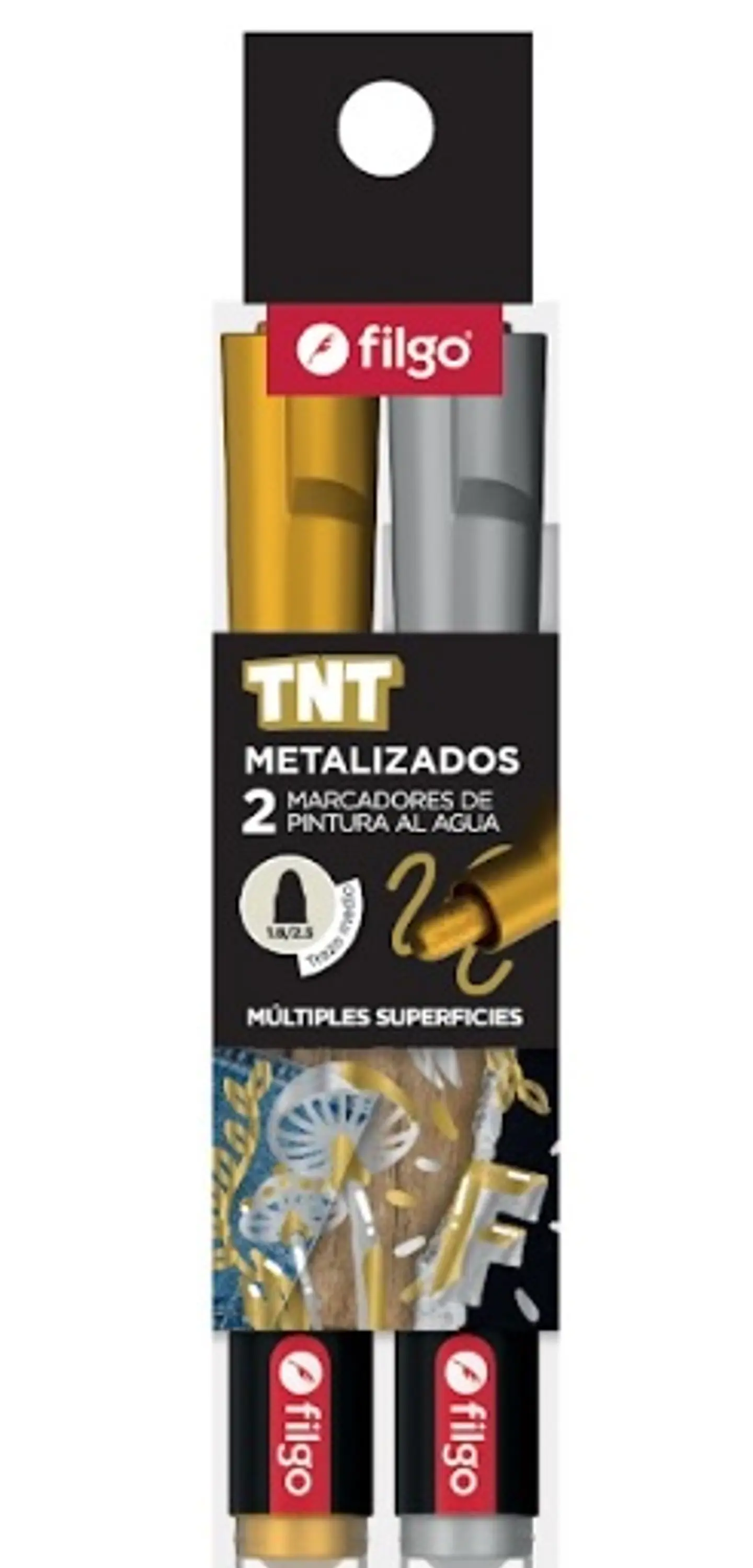 Marcadores Filgo Pintura Al Agua Tnt X2u Metalizados Trazo Medio 1