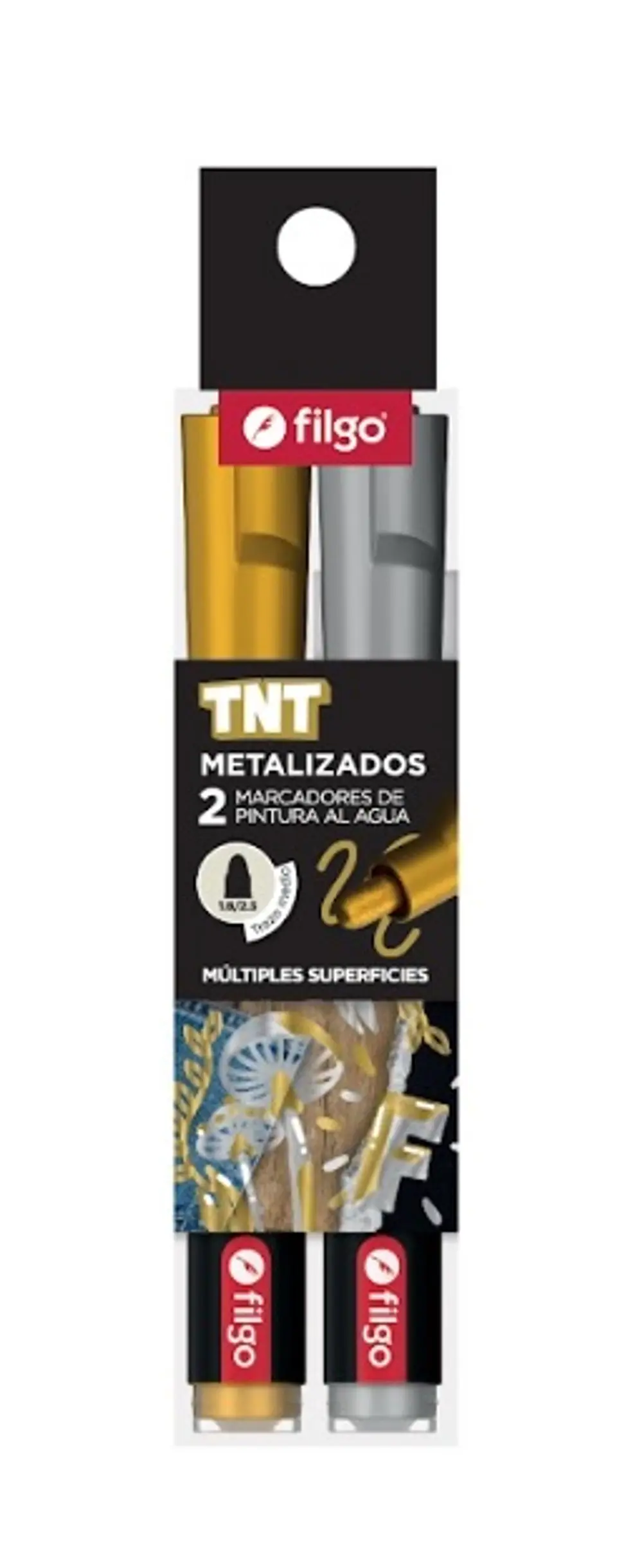 Marcadores Filgo Pintura Al Agua Tnt X2u Metalizados Trazo Medio 1