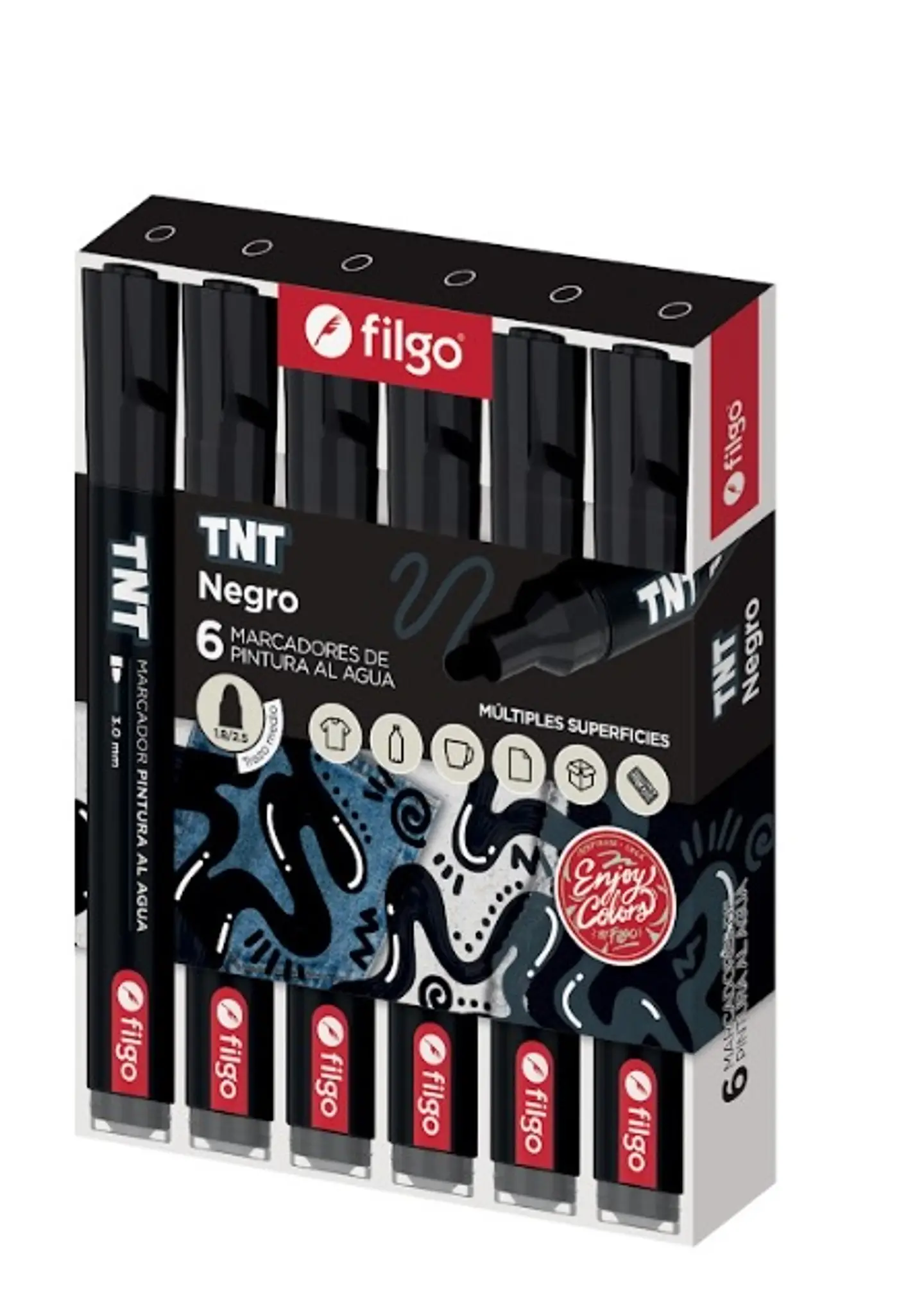 Marcador Filgo Pintura Al Agua Tnt X6 1