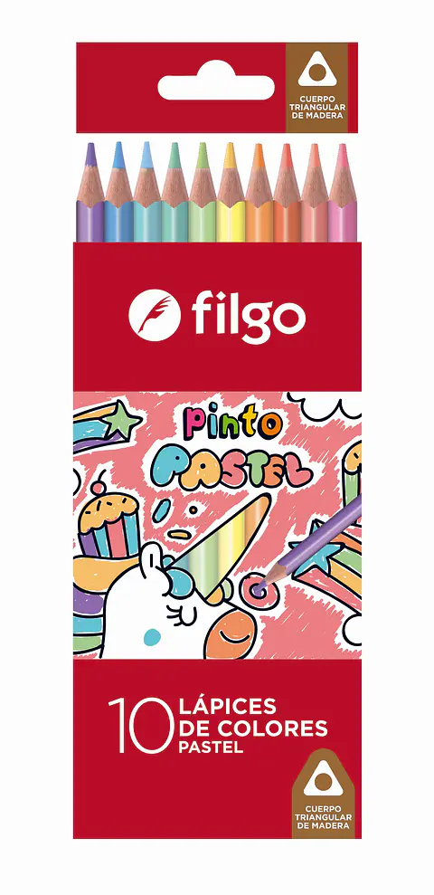 Lapiz Color Filgo Pinto Pastel X 10u. Largos