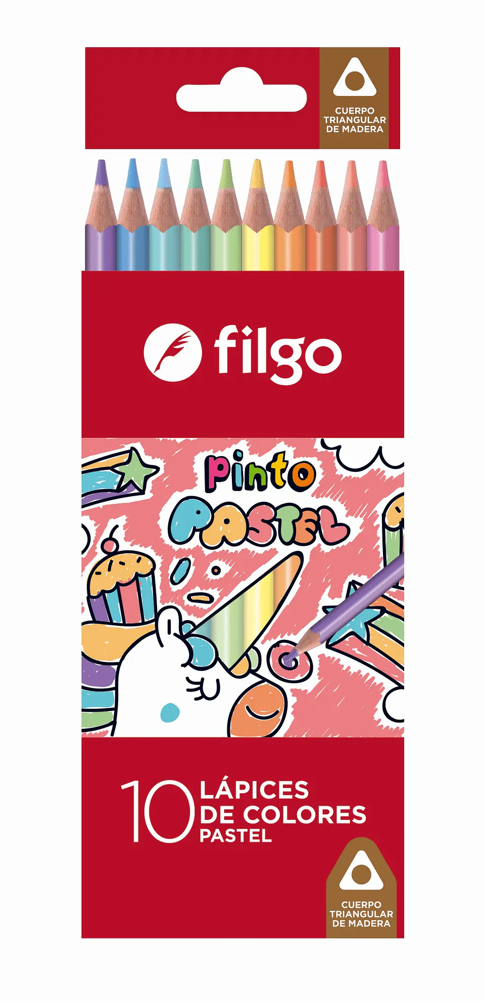 Lapiz Color Filgo Pinto Pastel X 10u. Largos 1