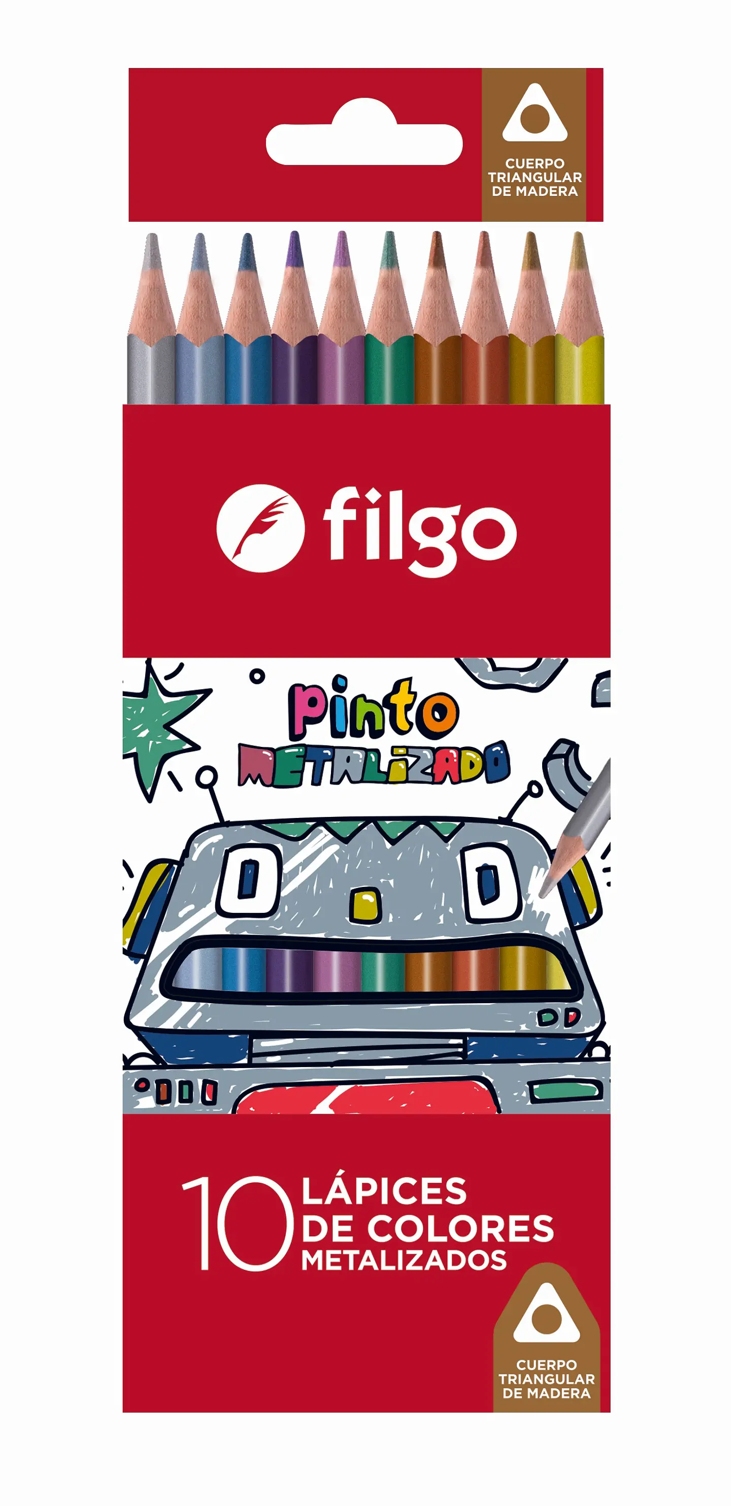 Lapiz Color Filgo Pinto Metalizado X 10u. Largos 1