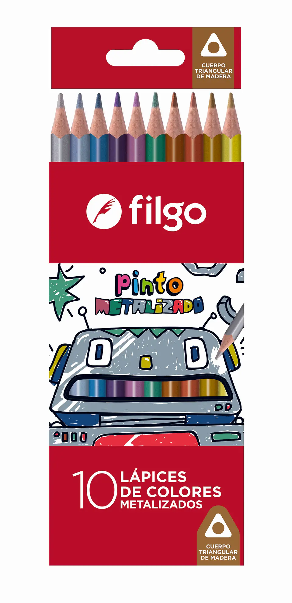 Lapiz Color Filgo Pinto Metalizado X 10u. Largos 1