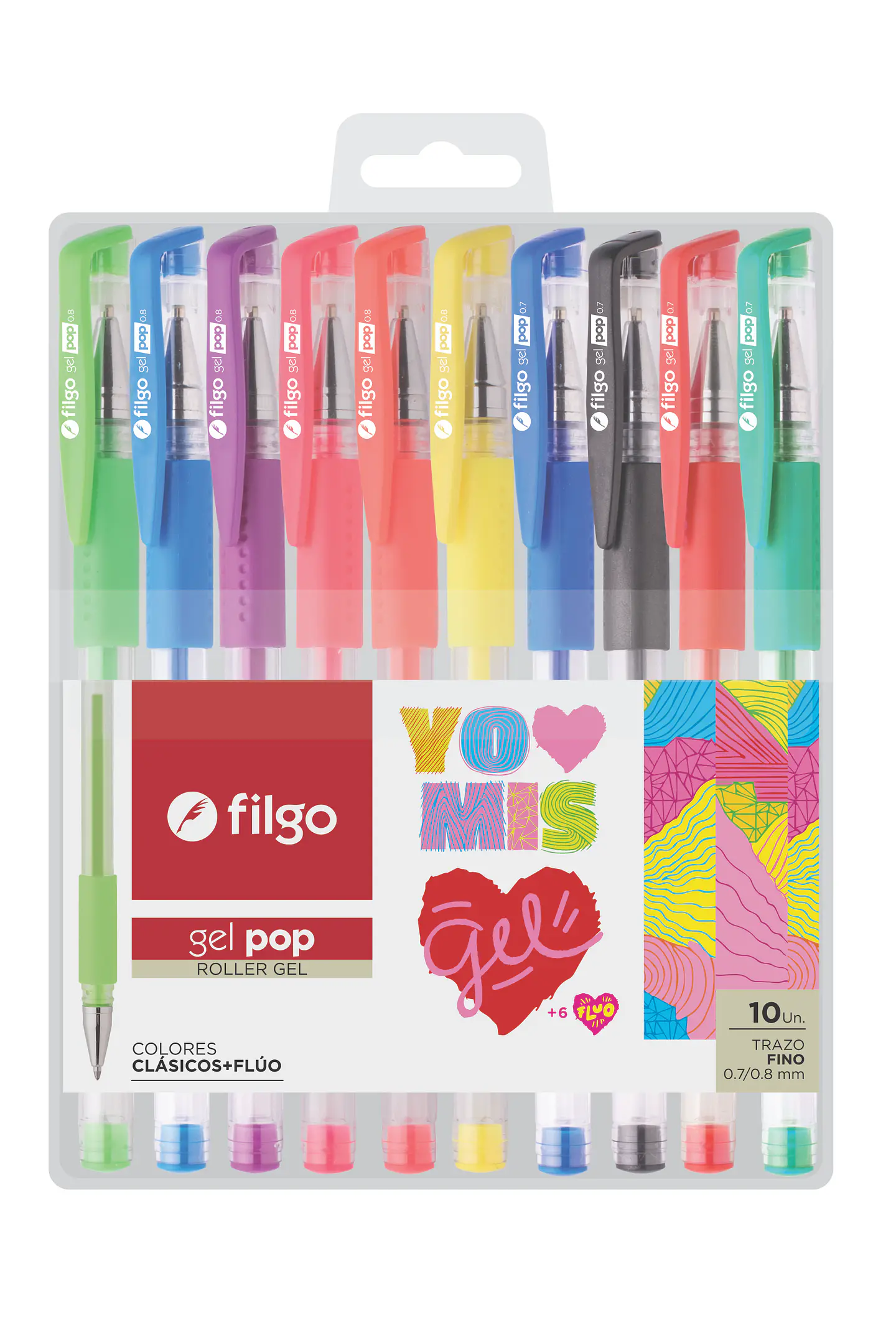Boligrafo Filgo Roller Gel Pop Estuche X10u. 1