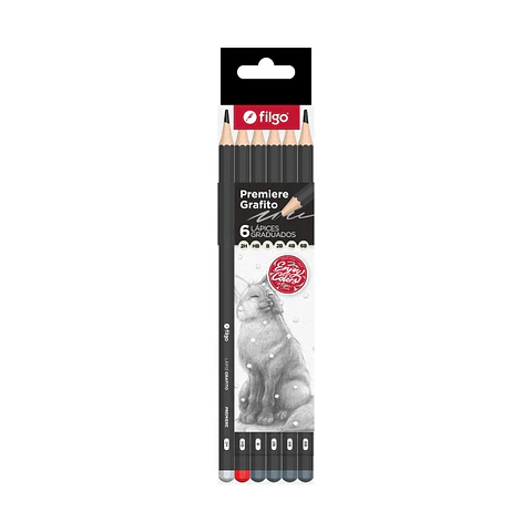 Lapiz Filgo Grafito Premier X6u Surtidas 2h/hb/b/2b/4b/6b