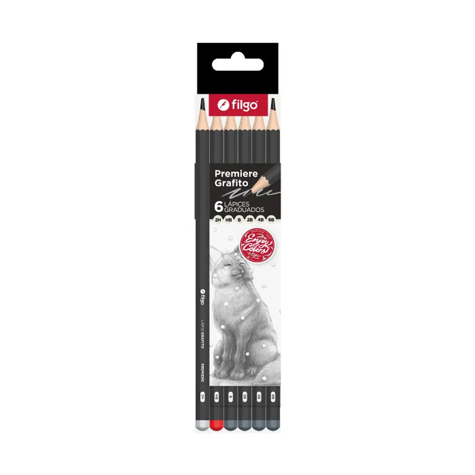 Lapiz Filgo Grafito Premier X6u Surtidas 2h/hb/b/2b/4b/6b 1