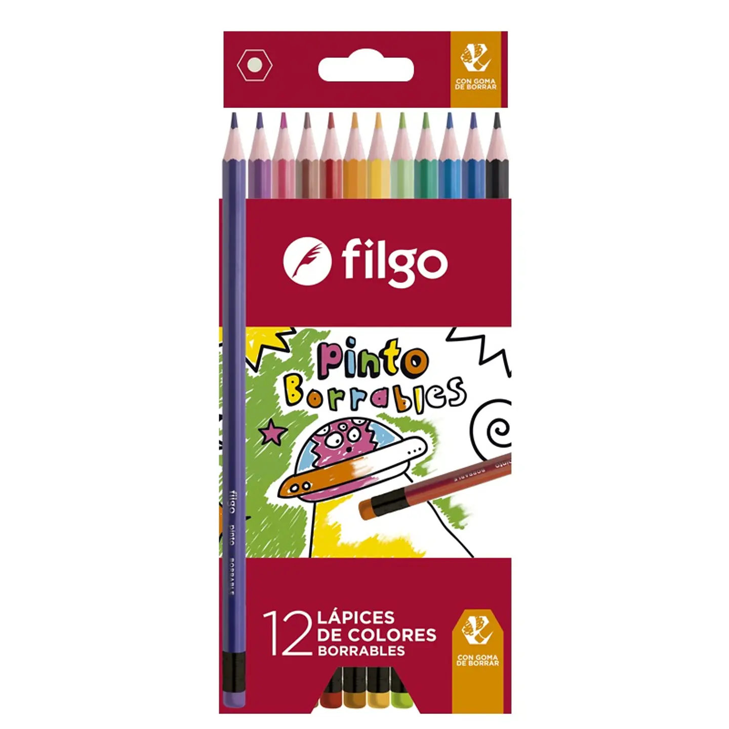 Lapiz Color Filgo X12u. Largos Borrables 1