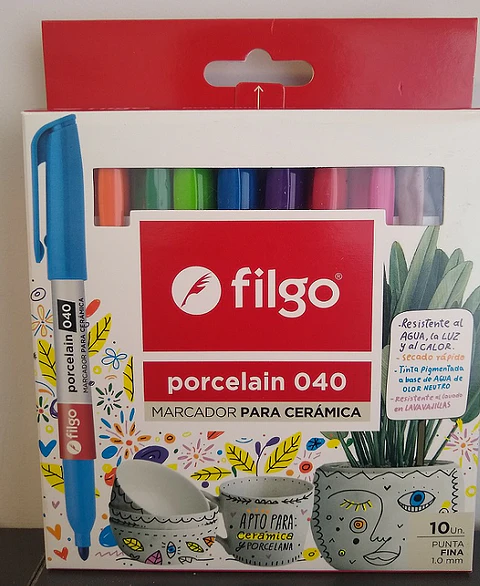 Marcador Filgo P/ceramica Porcelain 040 Estuche X 10u.