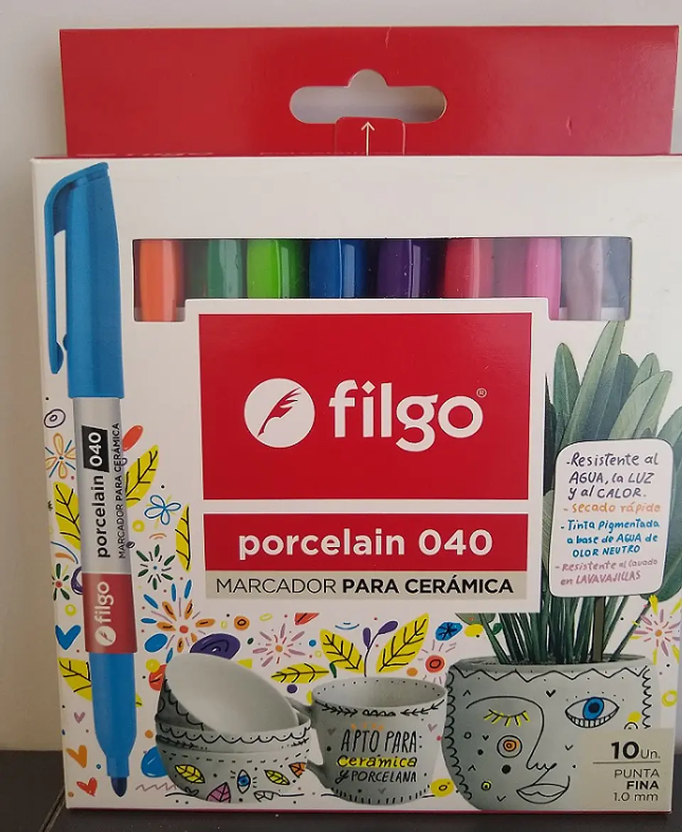 Marcador Filgo P/ceramica Porcelain 040 Estuche X 10u. 1