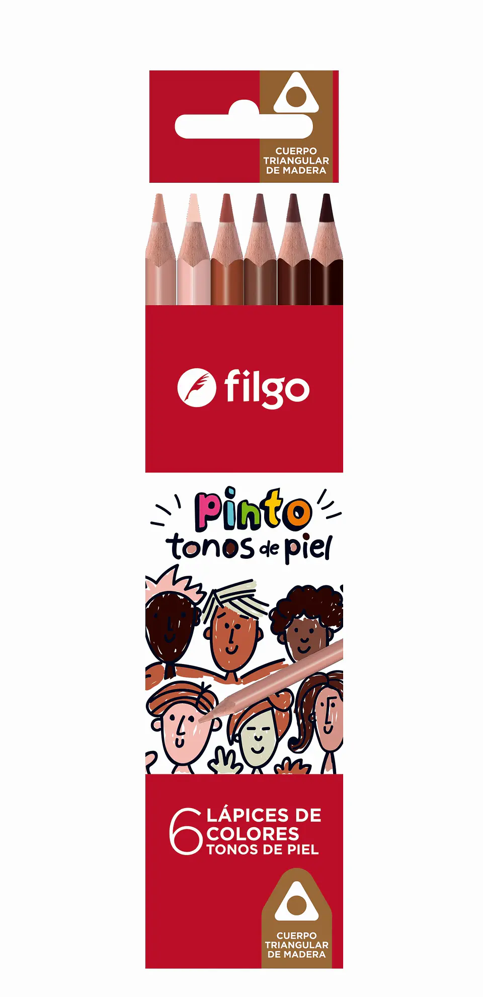 Lapiz Color Filgo Pinto Tonos De Piel X 6u. Largos 1