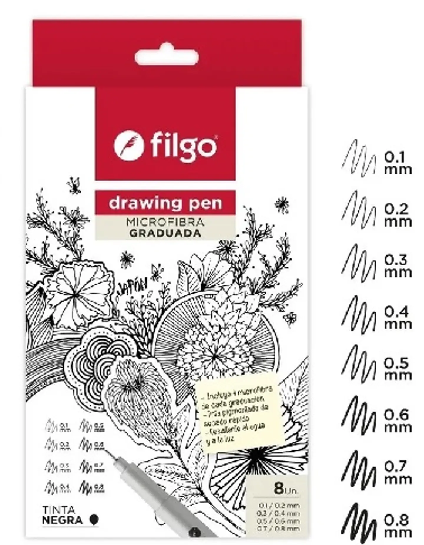 Microfibra Filgo Drawing Pen Estuche X 8 Surtido 1