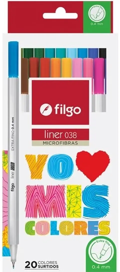 Marcador Escolar Filgo 036 Yo Amo Mis Colores 1.0 Mm X20u. V/colores