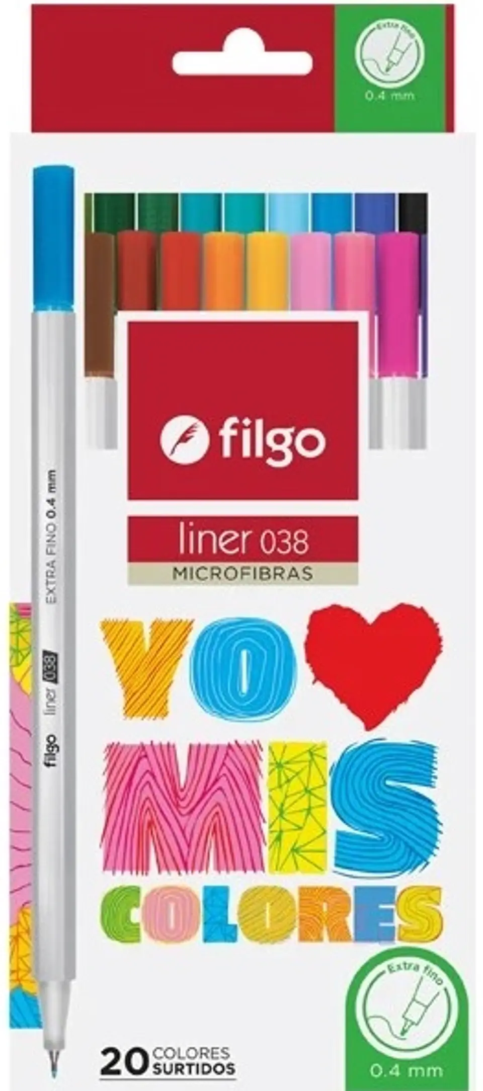 Marcador Escolar Filgo 036 Yo Amo Mis Colores 1.0 Mm X20u. V/colores 1