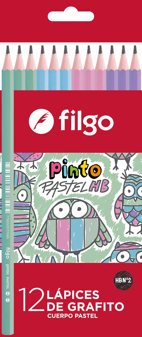 Lapiz Grafito Filgo Pinto Pastel Hbx12u.