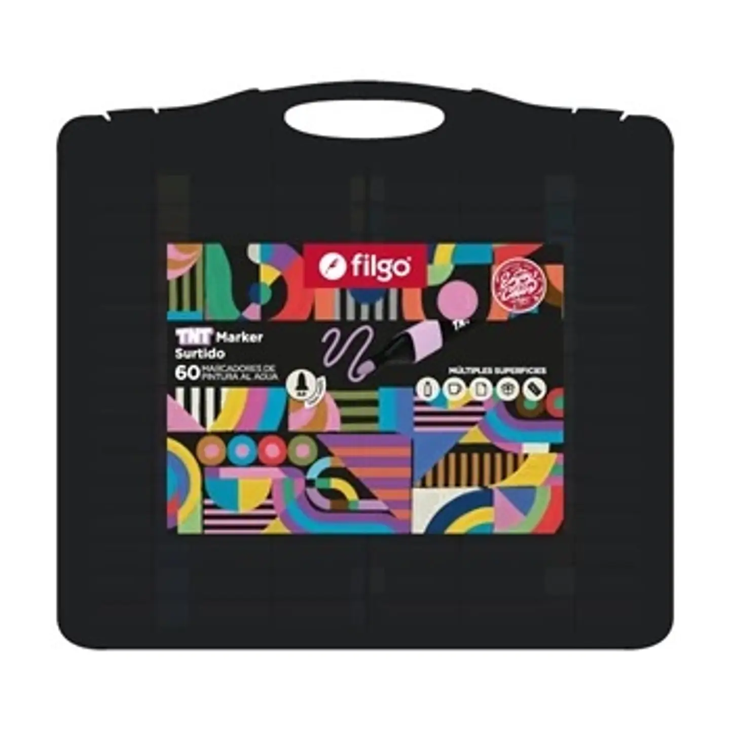 Marcadores Filgo Pintura Al Agua Tnt Valija X60u Trazo Medio 3.0 1