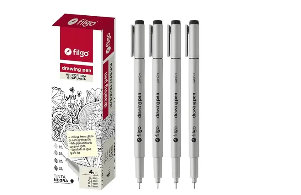 Microfibra Filgo Drawing Pen X4u. Surtido 1