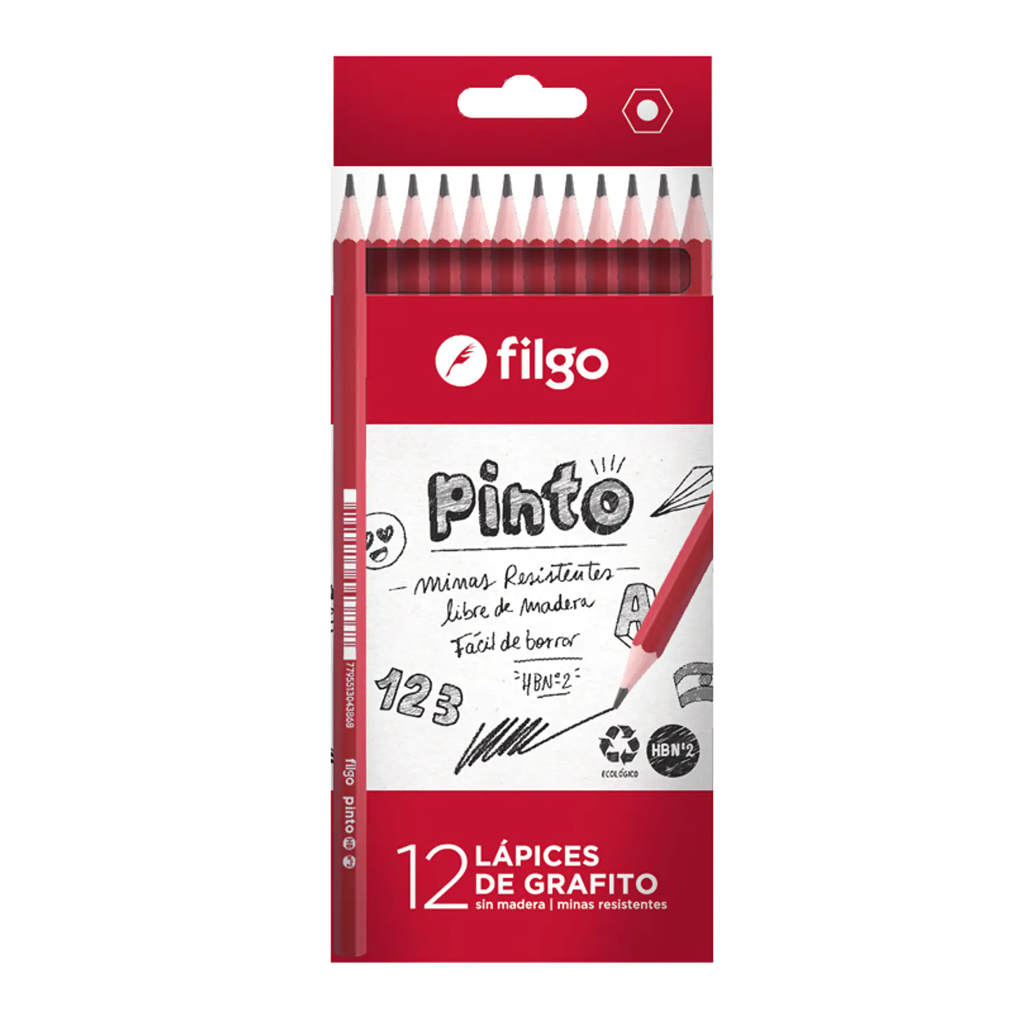 Lapiz Grafito Pinto Filgo Hbx12u. 1