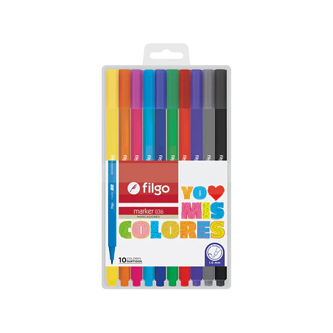 Marcador Escolar Filgo 036 Yo Amo Mis Colores X10u. V/colores