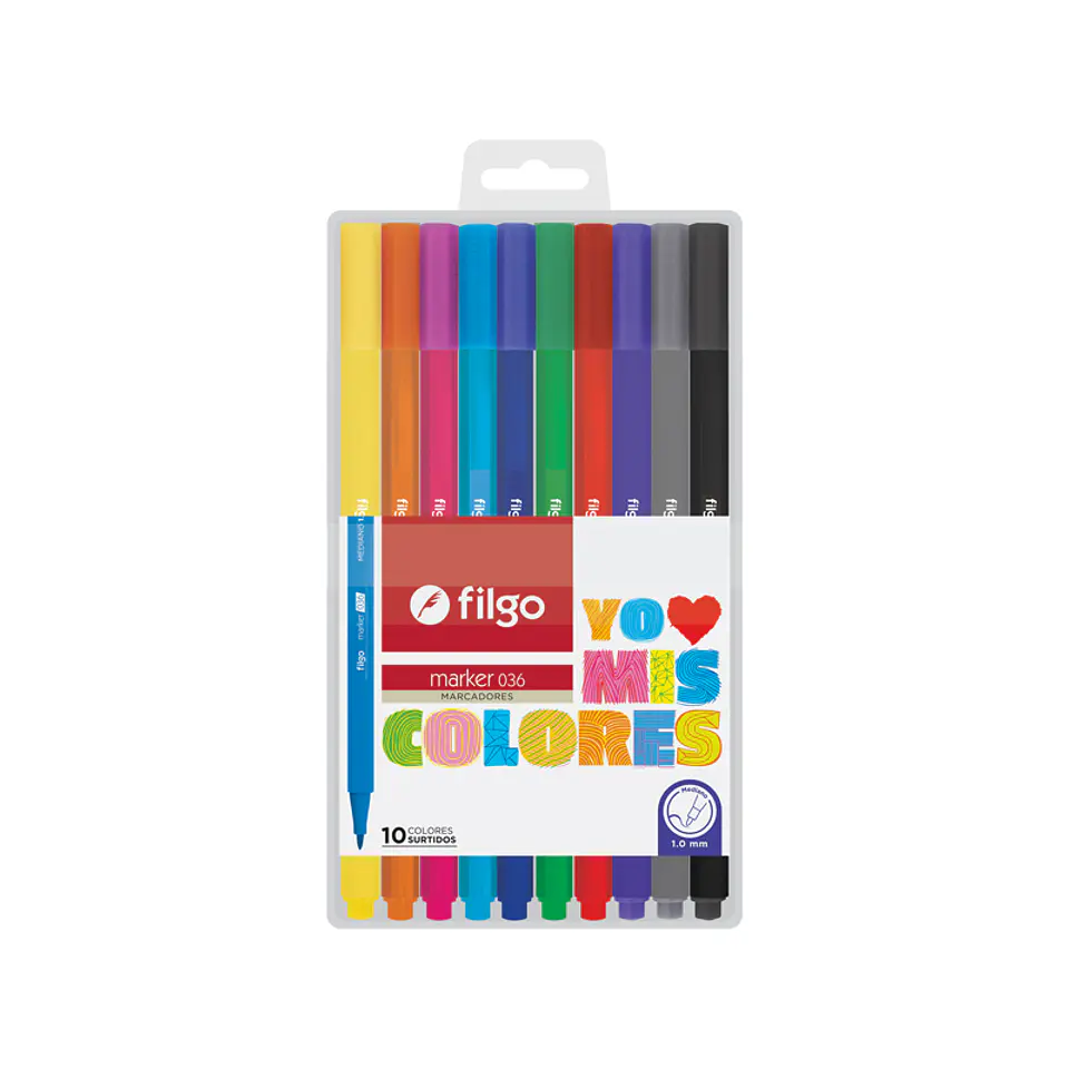 Marcador Escolar Filgo 036 Yo Amo Mis Colores X10u. V/colores 1