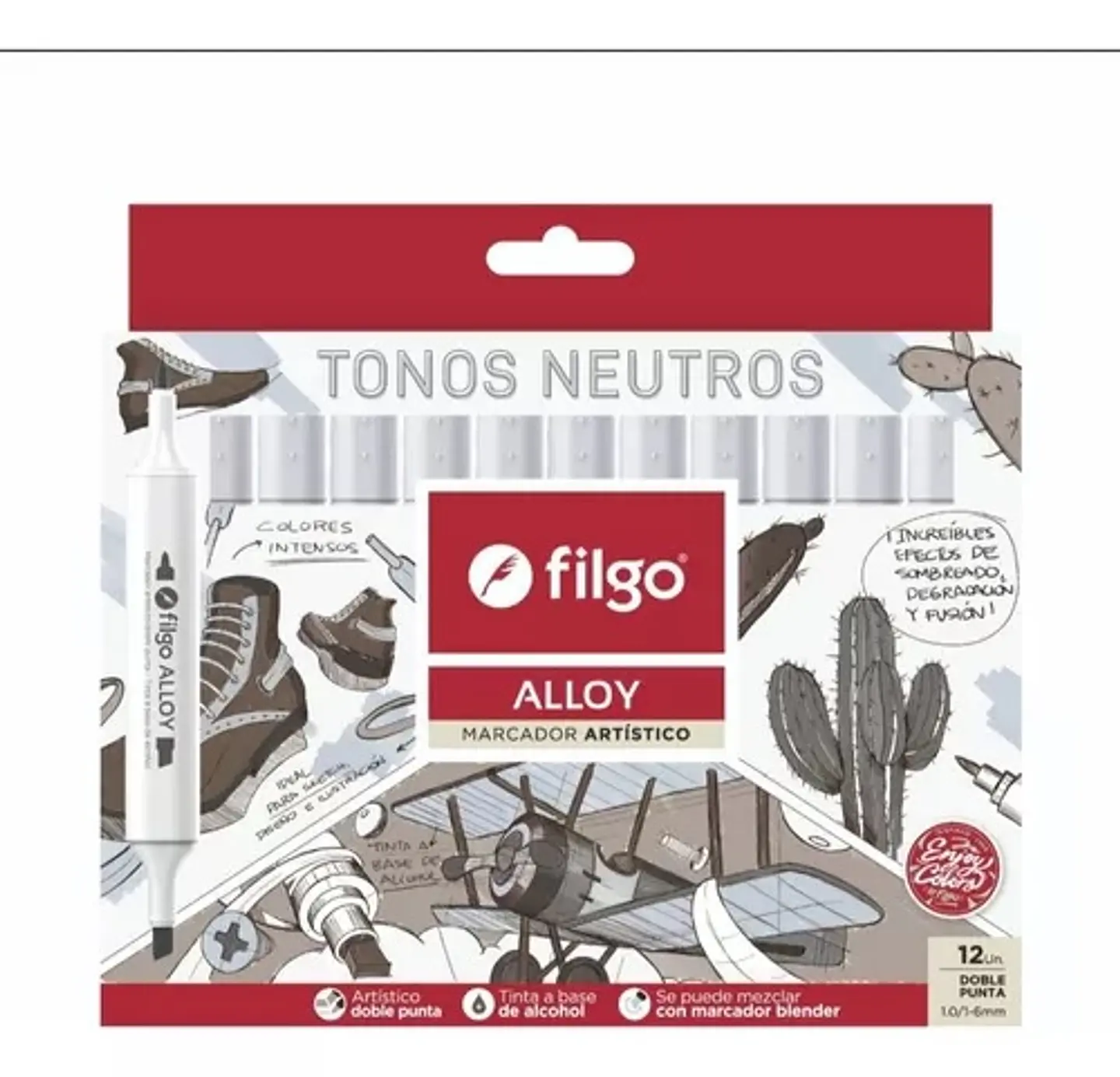 Marcadores Filgo Alloy Doble Punta Tonos Neutros X12u 1