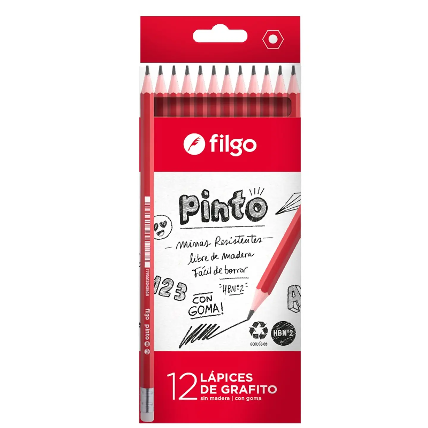 Lapiz Grafito Filgo Hb C/goma X12 1