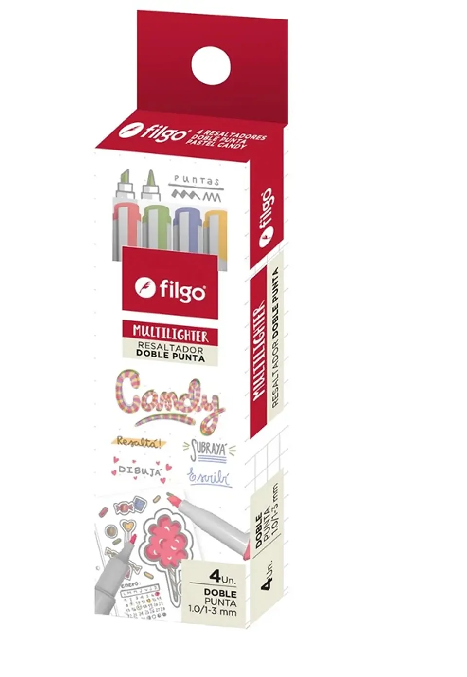 Resaltador Filgo Multilighter Doble Punta Candy X4u 1