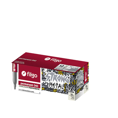 Marcador Filgo 040 Permanente Punta Fina Metalizado Oro/plata